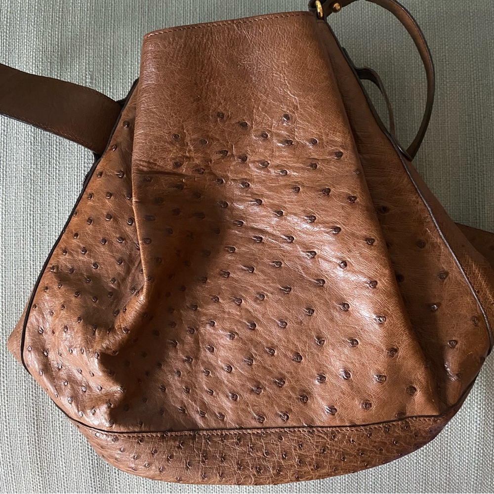 Vintage Ostrich style Bucket Bag - Picture 3 of 8